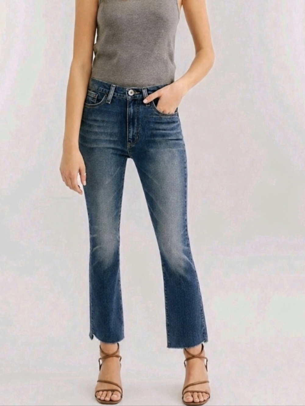 Morrison The Starlet Cropped Jeans Raw Hem Denim Boho Grunge Sz 31 NEW $148